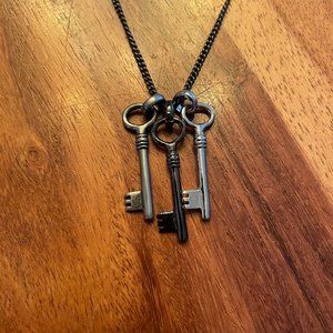 Three Key Silver Necklace